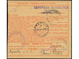 1941, König Peter II. 0,25 Dinar, waagerechtes Paar, sauber mit EKr. "BEOGRAD 2 31.12" auf Postformular mit Ra3 "Oslobeno pos