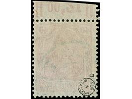 1920, Germania 40 Pfg. rot, Walzdruck-Oberrandstück mit Konfiguration “2'9'2”, sauber gestempelt, der Oberrand beschnitten, s