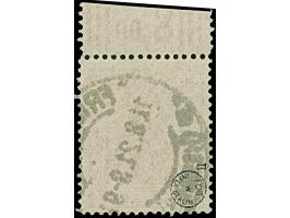 1920, Germania 40 Pfg. rot, Walzdruck-Oberrandstück mit Konfiguration “3'7'3”, sauber gestempelt, der Oberrand beschnitten, s