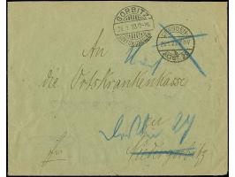 1921, Arbeiter 100 Pfg. schwarzgrün, 20er-Block, farbfrisch und gut gezähnt, sauber mit Stempel “DRESDEN 25.1.23” rückseitig 