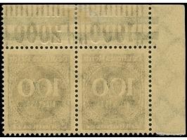 1 Mrd. auf 100 M. violettpurpur, OPD München, Walze "2'9'2" und "1'11'1" mit zwei dünne Balken, waagerechtes Paar aus der lin