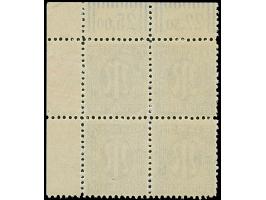 1945, Deutscher Druck, 25 Pfg., gez. 11, Viererblock aus der rechten oberen Bogenecke mit handschriftlicher, roter, vierstell