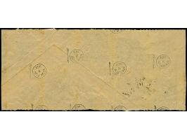 1923, 4 Mrd. auf 50 Pfg., karmin, waagerechter 10er-Block, mit EKr. “URACH (WÜRTT)” 1 DEZ 23 auf Briefstück, die Marken etwas