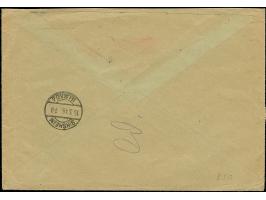 1945, Wappen 15 Pfg. mit Wasserzeichen 1 X im waagerechten Paar, mit Zufrankatur Wappen 24 Pfg., auf portogerechtem R-Fernbri