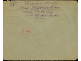 “RADOSZKOWICZE *a* 25.III.20”, provisional red cds. on Coat of arms 25 f. olive on cover via Warsaw with censor mark “Wr.1” t