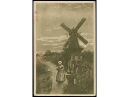 1920, field postcard from the camp for returning Hungarian prisoners of war in Pinsk with violet cachet “tacja przyjęć powrac