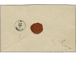 30 k. carmine rose/green and 5 k. black/lilac, fresh colours, tied by cds “YARANSK 21 JAN. 1875” repeated on reverse to 2nd w