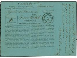 1871, Austria Franz Joseph 5 kr. red tied by cds. “MAGYAR LAPOS 29.6.” to complete money order to Szamos Ujivar with arrival 