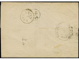 1868, Umschlag frankiert mit Franz-Joseph 5 Kr. rot, grober Druck von “TRIEST 1/6/71” über Otacac, Karlovac und Bihac (Biheke