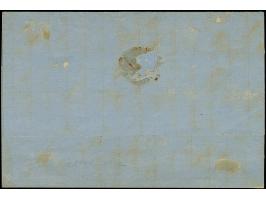 1864, Turkey 20 pa. black on yellow third printing on thick paper, a fine horizontal pair with good to wide margins, tied to 