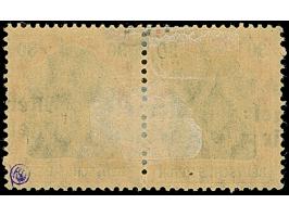 1920, Germania 30 Pfg. im waagerechten Paar mit stark horizontal verschobenem Aufdruck, sauber ungebraucht, es sind nur sehr 