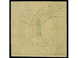 1 Kr. auf sämisch, farbfrisch und voll- bis breitrandig, sauber entwertet durch Nr. "89" MEERSBURG und kleine Rötelspur, tade