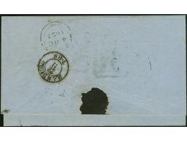 1857, “PAID AT HONG KONG” small crowned red cds (Webb type 11) and reverse “HONG KONG 4 OC 1857” (Webb type 7) on entire lett