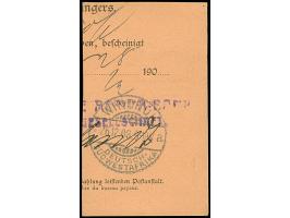 "Arahoab 12/12 08" jeweils sauber handschriftlich auf senkrechtem 6er-Block 10 Pfg. auf Postanweisungsabschnitt mit Ankunftss