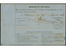 1866, Postanweisung 4 Sch. grün, mit nebengesetztem blauen Aufgabestempel "HAMBURG ST.P. 17.8.66" nach Helgoland mit Auszahlu