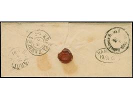 1853, "HELGOLAND." klarer Abschlag des Hamburger L1 auf Briefkuvert mit vollem Inhalt via Hamburg mit mit dänischem DKr. “K.D