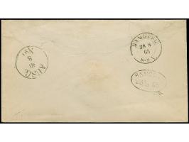 1853, "HELGOLAND." klarer Abschlag des Hamburger L1 auf Briefkuvert via Hamburg mit mit preußischem DKr. “HAMBURG 28/8 65” na