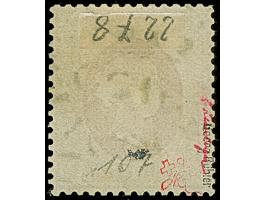 ¼ Sch. grün/karmin, der Fehldruck, farbfrisch und gut gezähnt, sauber mit Kreisbogenstempel "HELIGOLAND" entwertet, mit den ü