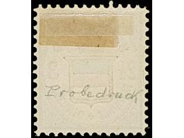 1876, 3 Pfg. grün/gelb/rot, Probedruck auf dickem, ungummierten Papier mit Linienzähnung 12½, sehr schön farbfrisch und gut g