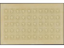 HAMBURGER: 1891/95, ½ Sch. schwarz, kompletter ungezähnter Bogen auf ungummiertem Papier, tadellos. Nur wenige Bögen hergeste