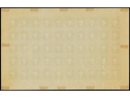 HAMBURGER: 1891/95, ½ Sch. grün/rosa, geschnitten, ohne Prägedruck, kompletter Bogen, postfrisch bzw. 2 Werte bzw. Rand ungeb