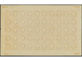 HAMBURGER: 1891/95, 1 Sch. rot, durchstochen, mit Prägung, ohne Zwickeldruck, kompletter Bogen, postfrisch, im Rand Falze, le