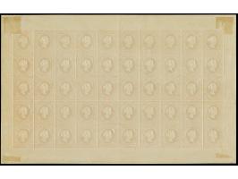 HAMBURGER: 1891/95, 1 Sch. rosakarmin/grün, durchstochen, mit Prägung, kompletter Bogen, Feld 17 mit typischem Zwickelfehler,