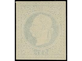 1867, Probedruck Franz Joseph 5 Kr. blau, ungezähnter Einzelabzug in blau auf dünnem, ungummierten Papier, tadellos, selten, 