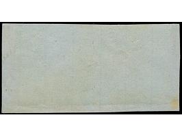 3 Kr. auf grün, 2 Einzelwerte in ausgabetypischem Schnitt, mit dreimal aufgesetztem Uhrradstempel “20” auf kleinem Briefstück