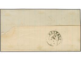 "STRASBURG-MÜHLACKER 15 JUN Z6", EKr. sauber auf- und nebengesetzt auf 1868, 7 Kr. blau, auf Briefvorderseite mit anhängender