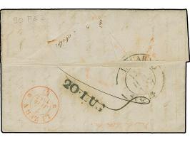 1847, “TORINO 3. LUG” on folded letter forwarded to Bäle and again to Biella (Piemont), with black “VIA DI GANOBBIO”, red “DO