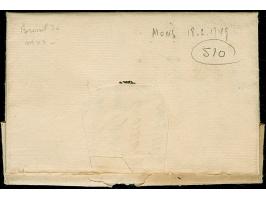 1749, "AM.DE.FLANDRE" clear straight-line on entire letter from Mons to Paris, rated with the single soldiers rate of "9" sol