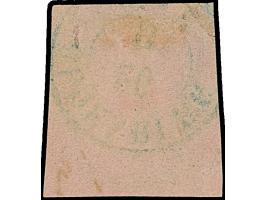 1859, 2 Sgr. auf mattrötlichkarmin, farbfrisch und allseits sehr breitrandig, sauber entwertet durch blauen DKr. "OLDENBURG 2