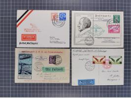 1912/38 (ca., interessante Partie, dabei über 100 Zeppelin-Belege, Karten mit 10 Pfg. und 20 Pfg. E.EL.P., Gute Zeppelin-Mark