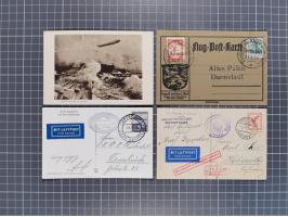 1912/38 (ca., interessante Partie, dabei über 100 Zeppelin-Belege, Karten mit 10 Pfg. und 20 Pfg. E.EL.P., Gute Zeppelin-Mark