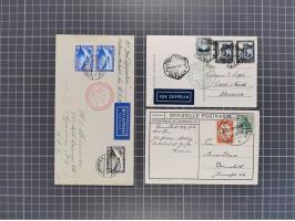 1912/38 (ca., interessante Partie, dabei über 100 Zeppelin-Belege, Karten mit 10 Pfg. und 20 Pfg. E.EL.P., Gute Zeppelin-Mark