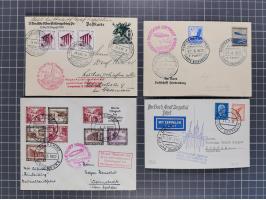 1912/38 (ca., interessante Partie, dabei über 100 Zeppelin-Belege, Karten mit 10 Pfg. und 20 Pfg. E.EL.P., Gute Zeppelin-Mark