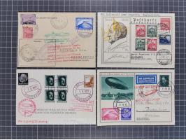 1912/38 (ca., interessante Partie, dabei über 100 Zeppelin-Belege, Karten mit 10 Pfg. und 20 Pfg. E.EL.P., Gute Zeppelin-Mark