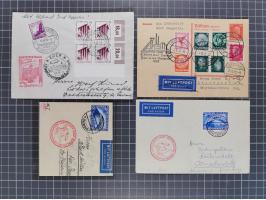 1912/38 (ca., interessante Partie, dabei über 100 Zeppelin-Belege, Karten mit 10 Pfg. und 20 Pfg. E.EL.P., Gute Zeppelin-Mark