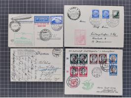1912/38 (ca., interessante Partie, dabei über 100 Zeppelin-Belege, Karten mit 10 Pfg. und 20 Pfg. E.EL.P., Gute Zeppelin-Mark