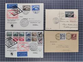 1912/38 (ca., interessante Partie, dabei über 100 Zeppelin-Belege, Karten mit 10 Pfg. und 20 Pfg. E.EL.P., Gute Zeppelin-Mark