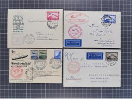 1912/38 (ca., interessante Partie, dabei über 100 Zeppelin-Belege, Karten mit 10 Pfg. und 20 Pfg. E.EL.P., Gute Zeppelin-Mark