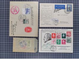 1912/38 (ca., interessante Partie, dabei über 100 Zeppelin-Belege, Karten mit 10 Pfg. und 20 Pfg. E.EL.P., Gute Zeppelin-Mark