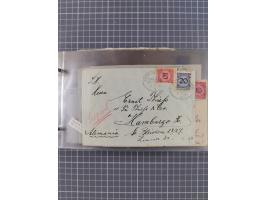 1897/1934, Sammlung “DSP LINIE BREMEN-LA PLATA” mit ca. 135 Briefen, Karten und GSK mit diversen Unterscheidungs-Buchstaben, 