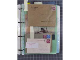 1923/35, kleine Sammlung “DSP mit Bezug zu Stettin mit Briefen, Karten und GSK, meist Sammlerpost mit u.a. violettem Stempel 