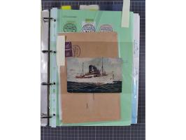 1923/35, kleine Sammlung “DSP mit Bezug zu Stettin mit Briefen, Karten und GSK, meist Sammlerpost mit u.a. violettem Stempel 