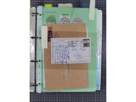 1923/35, kleine Sammlung “DSP mit Bezug zu Stettin mit Briefen, Karten und GSK, meist Sammlerpost mit u.a. violettem Stempel 