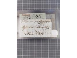 1846/77, 40 Briefe von bzw. in die USA mit Transit über Bremen bzw. nach Bremen adressiert, dabei viele verschiedene Tax- und