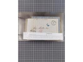 1846/77, 40 Briefe von bzw. in die USA mit Transit über Bremen bzw. nach Bremen adressiert, dabei viele verschiedene Tax- und