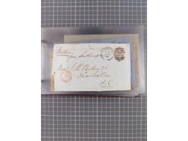 1846/77, 40 Briefe von bzw. in die USA mit Transit über Bremen bzw. nach Bremen adressiert, dabei viele verschiedene Tax- und